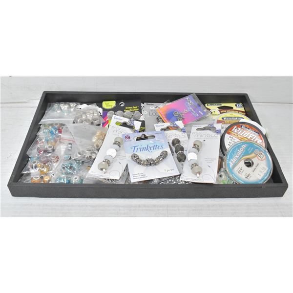 NEW LOT OF BEADS, CHARMS, CORDS