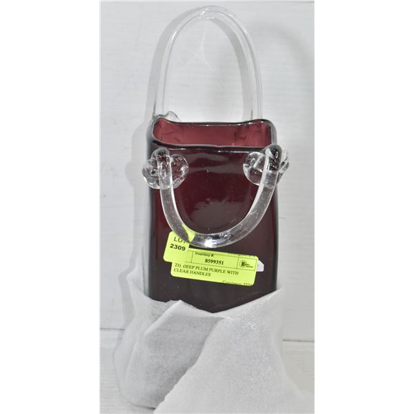 23)  DEEP PLUM PURPLE WITH CLEAR HANDLES