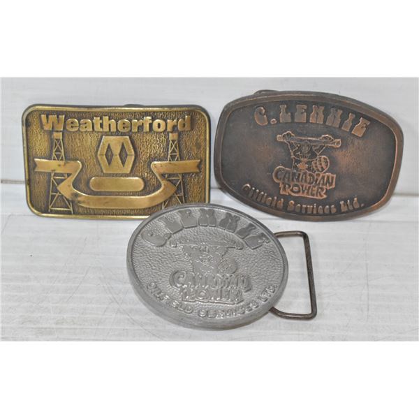 VINTAGE OIL FIELD BELT BUCKLES