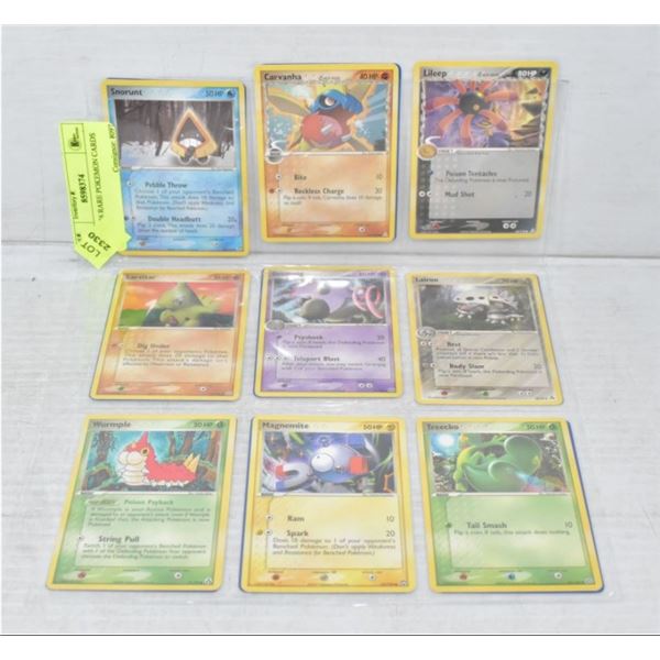LOT OF 9 RARE POKEMON CARDS