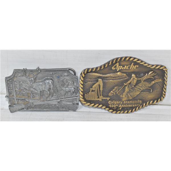 APACHE AND BUCK BELT BUCKLES