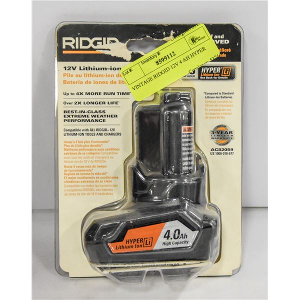 RIDGID 12V 4 AH HYPER