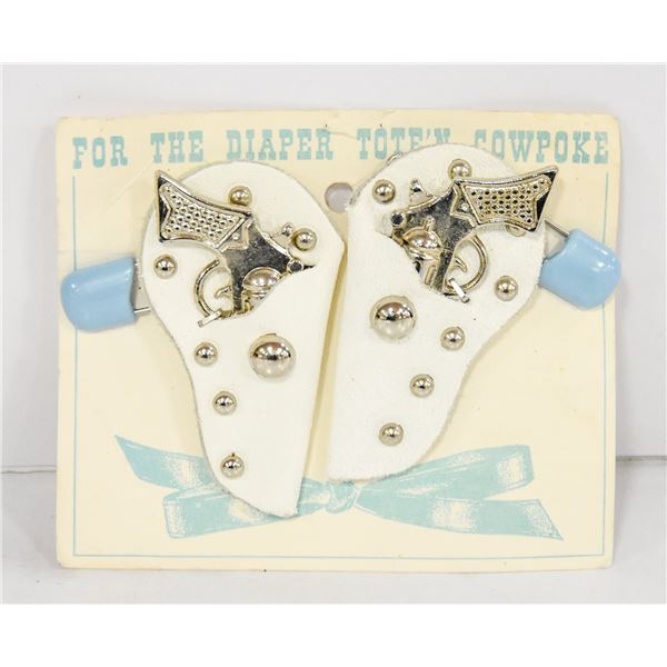 VINTAGE NEW 1960'S NOVELTY DIAPER PINS SET OF 2