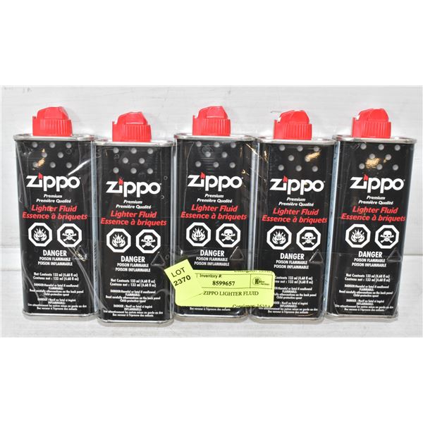 5 TINS OF ZIPPO LIGHTER FLUID