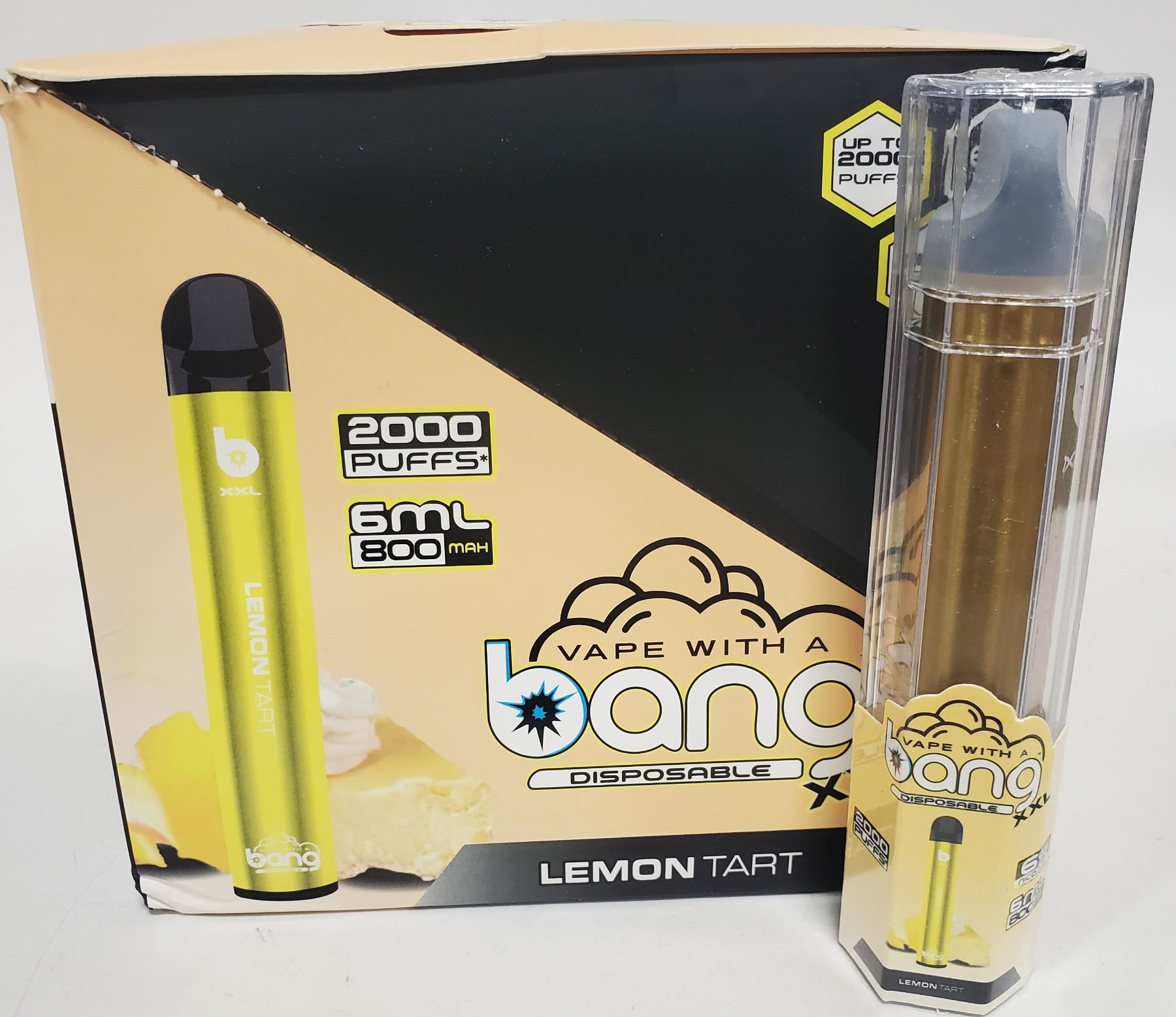 ONE BANG 2000 PUFFS XXL 6% NICOTINE VAPE LEMON TART ONE BANG 2000 PUFFS XXL 6% NICOTINE VAPE LEMON TART