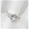 4)  SILVER TONE AND CLEAR CZ RING SIZE 5