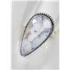 9)  TEAR DROP NATURAL DENDRITE OPAL RING