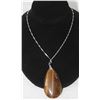 30)  TEAR DROP NATURAL GOLDEN TIGER'S EYE PENDANT