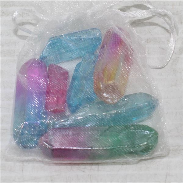 12)  LOT OF 7 RAINBOW AURA TITANIUM HEALING