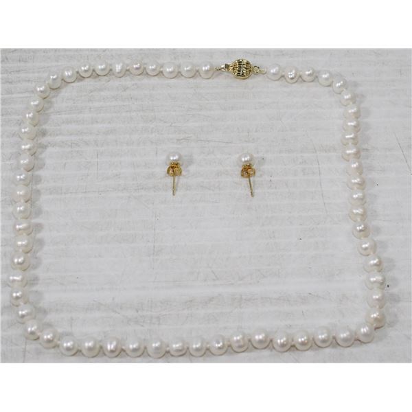 25)  SET OF 18" AKOYA WHITE CULTURED PEARL