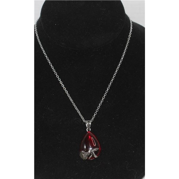 28)  TIBETAN SILVER AND MATTE RED TITANIUM