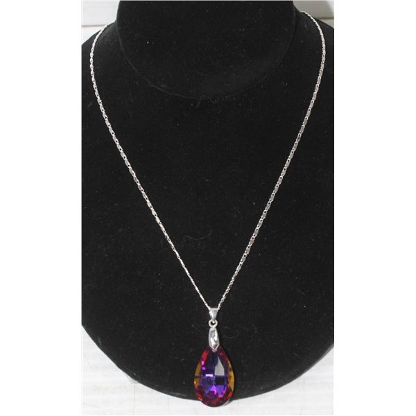 27)  RED, YELLOW AND PURPLE TEAR DROP