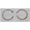 Image 1 : 11)  SILVER TONE CZ HOOP EARRINGS ON STUDS