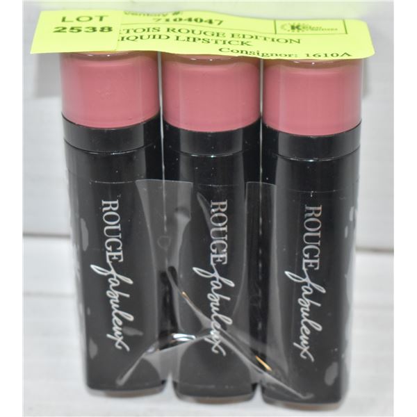 3PK BOURTOIS ROUGE EDITION VELVET LIQUID LIPSTICK