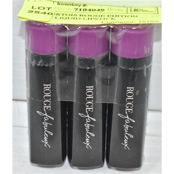 3PK BOURTOIS ROUGE EDITION VELVET LIQUID LIPSTICK