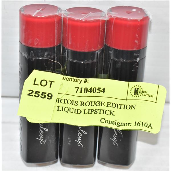 3PK BOURTOIS ROUGE EDITION VELVET LIQUID LIPSTICK