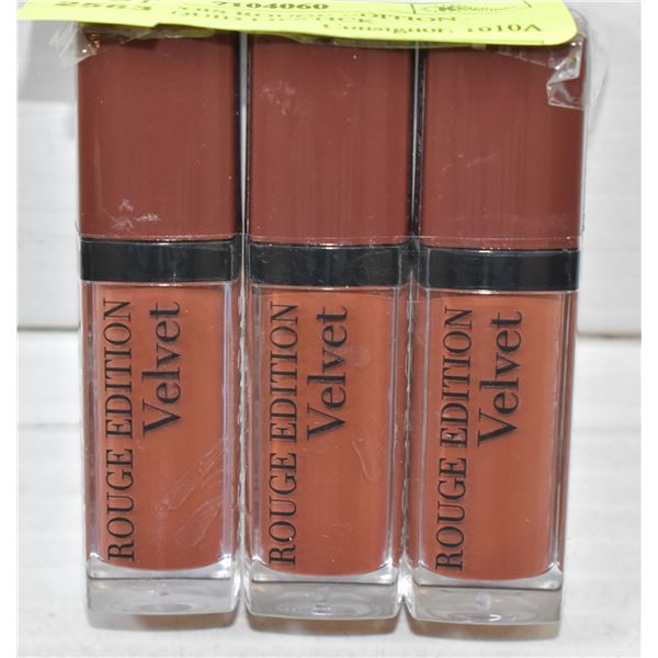 3PK BOURTOIS ROUGE EDITION VELVET LIQUID LIPSTICK