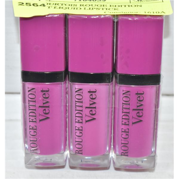 3PK BOURTOIS ROUGE EDITION VELVET LIQUID LIPSTICK