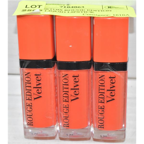 3PK BOURTOIS ROUGE EDITION VELVET LIQUID LIPSTICK