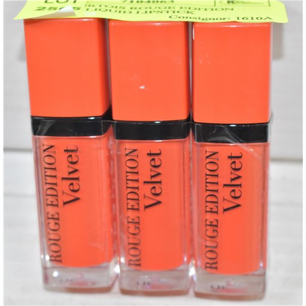 3PK BOURTOIS ROUGE EDITION VELVET LIQUID LIPSTICK