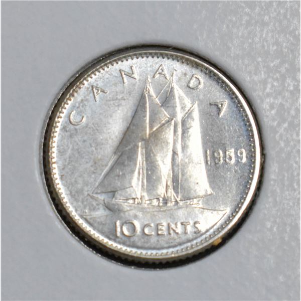 1959 UNCIRCULATED CANADA SILVER 10 CENT