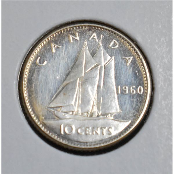 1960 UNCIRCULATED CANADA SILVER 10 CENT