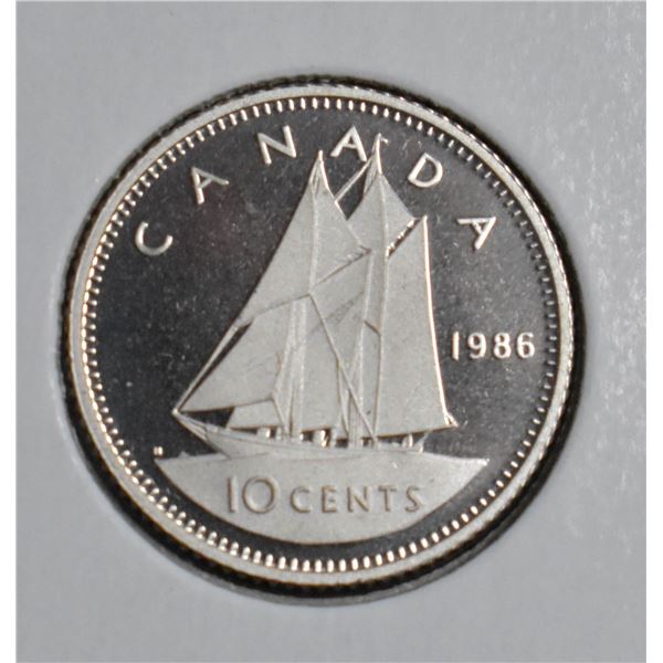 1986 PROOF FINISH CANADA 10 CENT