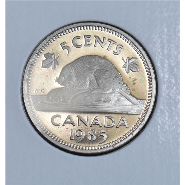 1985 PROOF FINISH CANADA 5 CENT