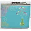Image 1 : TEAL FLOWER VASE CHANGE PURSE BY SHAGWEAR CANADA