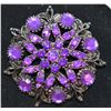Image 1 : VINTAGE LADIES BROOCH WITH PURPLE STONES
