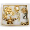 Image 1 : SARAH CONVENTRY 3 PC GOLD TONE EARRING/BROOCH SET
