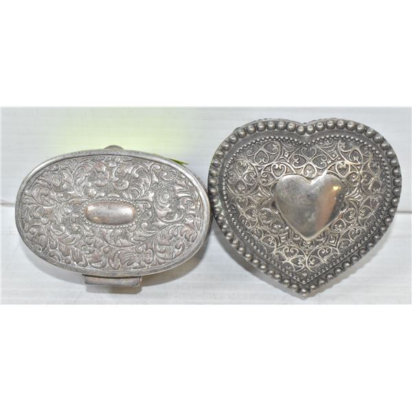 2 SILVER PLATED TRINKET BOXES