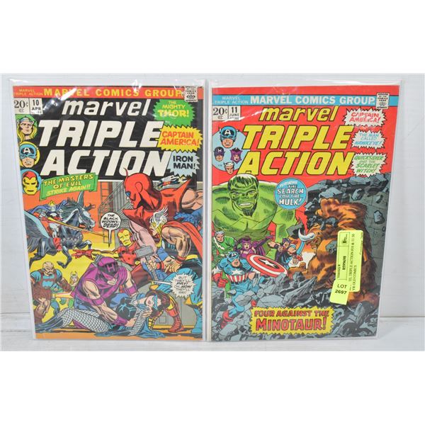 MARVEL TRIPLE ACTION #10 & 11 50 YR OLD COMICS