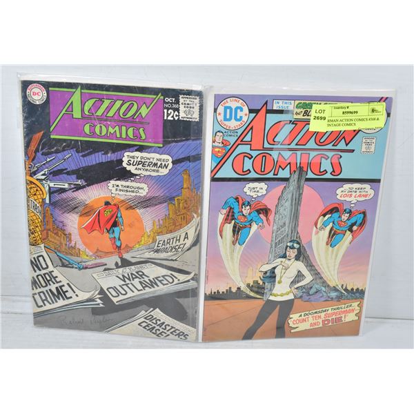 SUPERMAN ACTION COMICS #368 & 445 VINTAGE COMICS