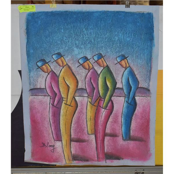 ART ON CANVAS B.LONG ACRYLIC AND COCONUT FIBER