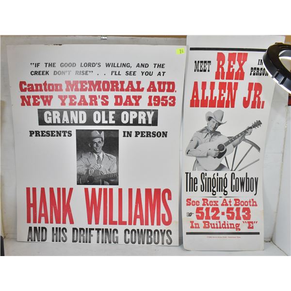 PAIR OF POSTERS - HANK WILLIAMS AT GRAND OLE OPRY