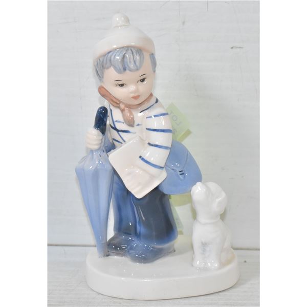 VINTAGE NAPCO "BACK TO SCHOOL" PORCELAIN FIGURIN