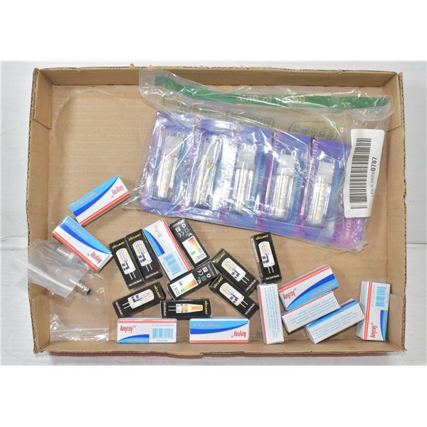 FLAT OF VARIOUS SIZE BULBS AND LAMPS