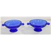 Image 1 : SET OF VINTAGE COBALT BLUE PRESSED GLASS BOWLS