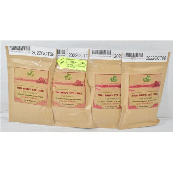4 PACK THAI BIRD'S EYE CHILI FINE POWDER EXTRA HOT