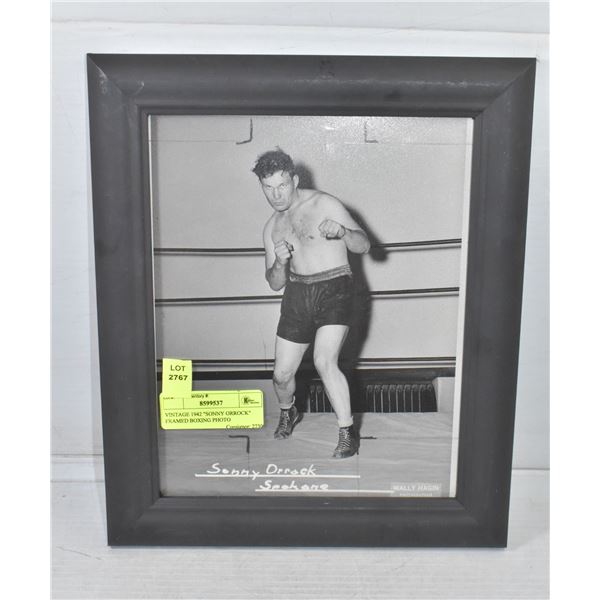 VINTAGE 1942 "SONNY ORROCK" FRAMED BOXING PHOTO