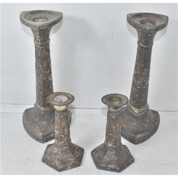 ANTIQUE DUTCH CANDLE VASE SET