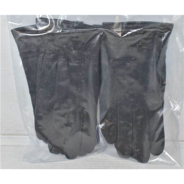 2 PACK- LADIES LEATHER GLOVES - MEDIUM