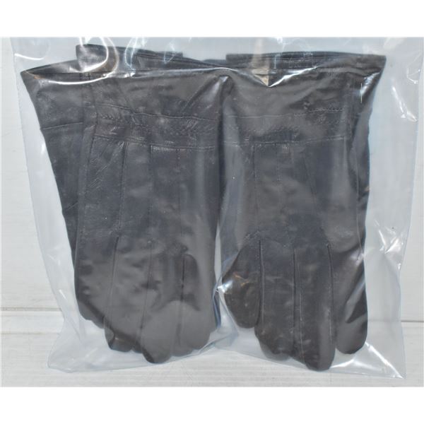 2 PACK- LADIES LEATHER GLOVES - LARGE