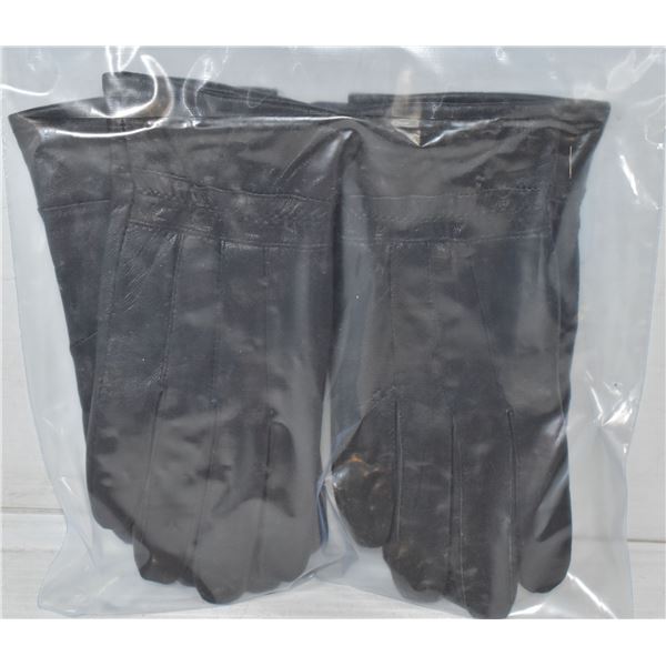 2 PACK- LADIES LEATHER GLOVES - MEDIUM