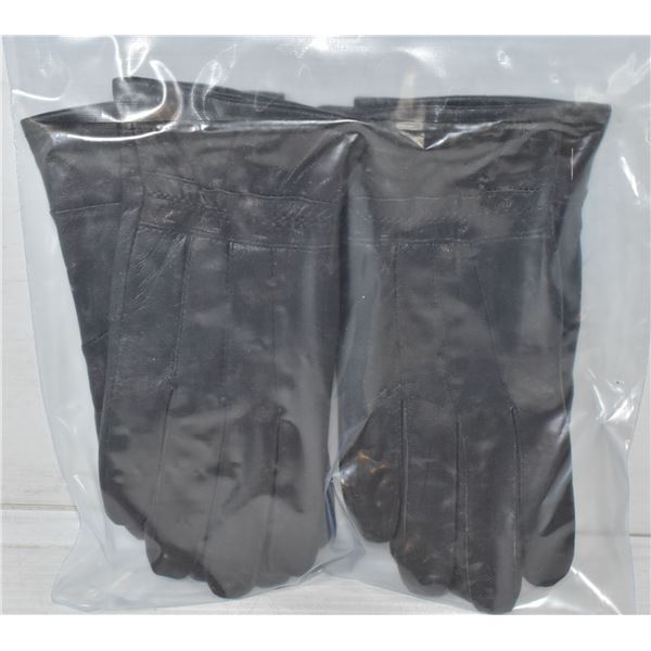 2 PACK- LADIES LEATHER GLOVES - LARGE
