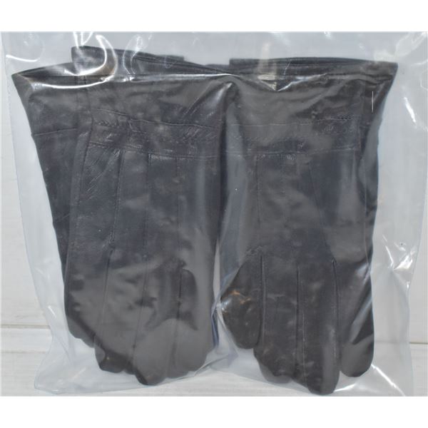 2 PACK- LADIES LEATHER GLOVES - LARGE