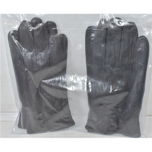 2 PACK- LADIES LEATHER GLOVES - LARGE