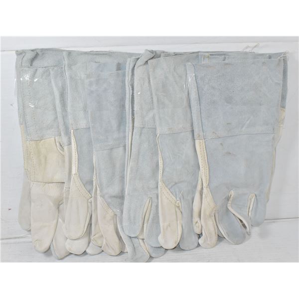 6 PAIR LEATHER WORK GLOVES