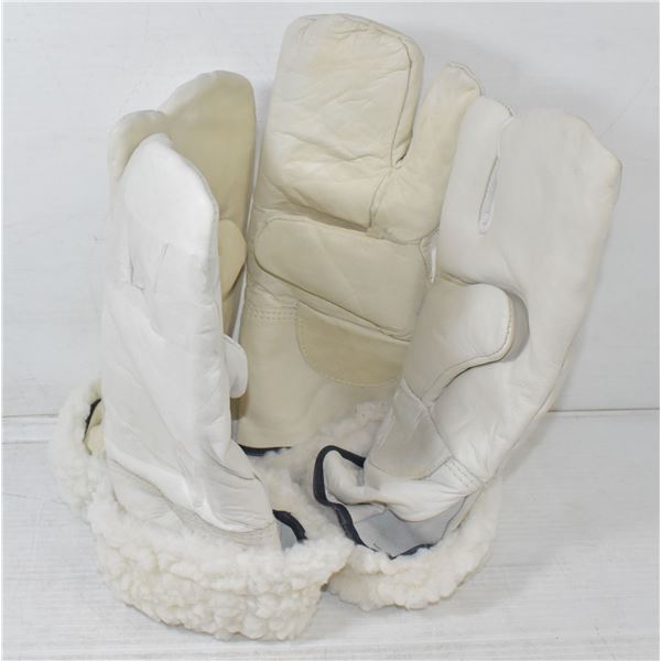 2 PAIR WINTER LINED WORK MITTS